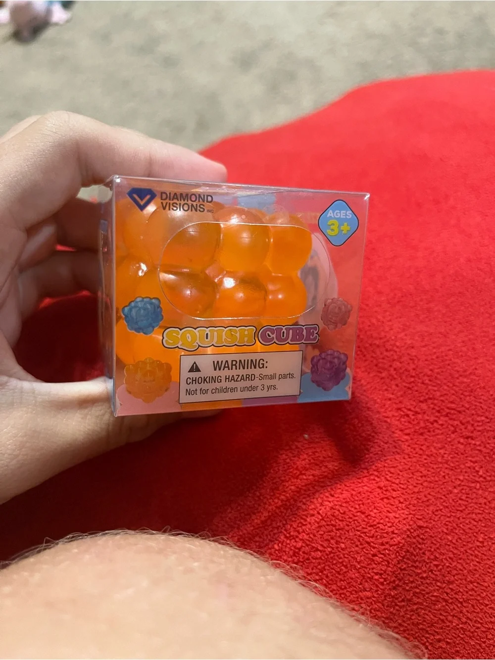 Orange squishy bubble ball